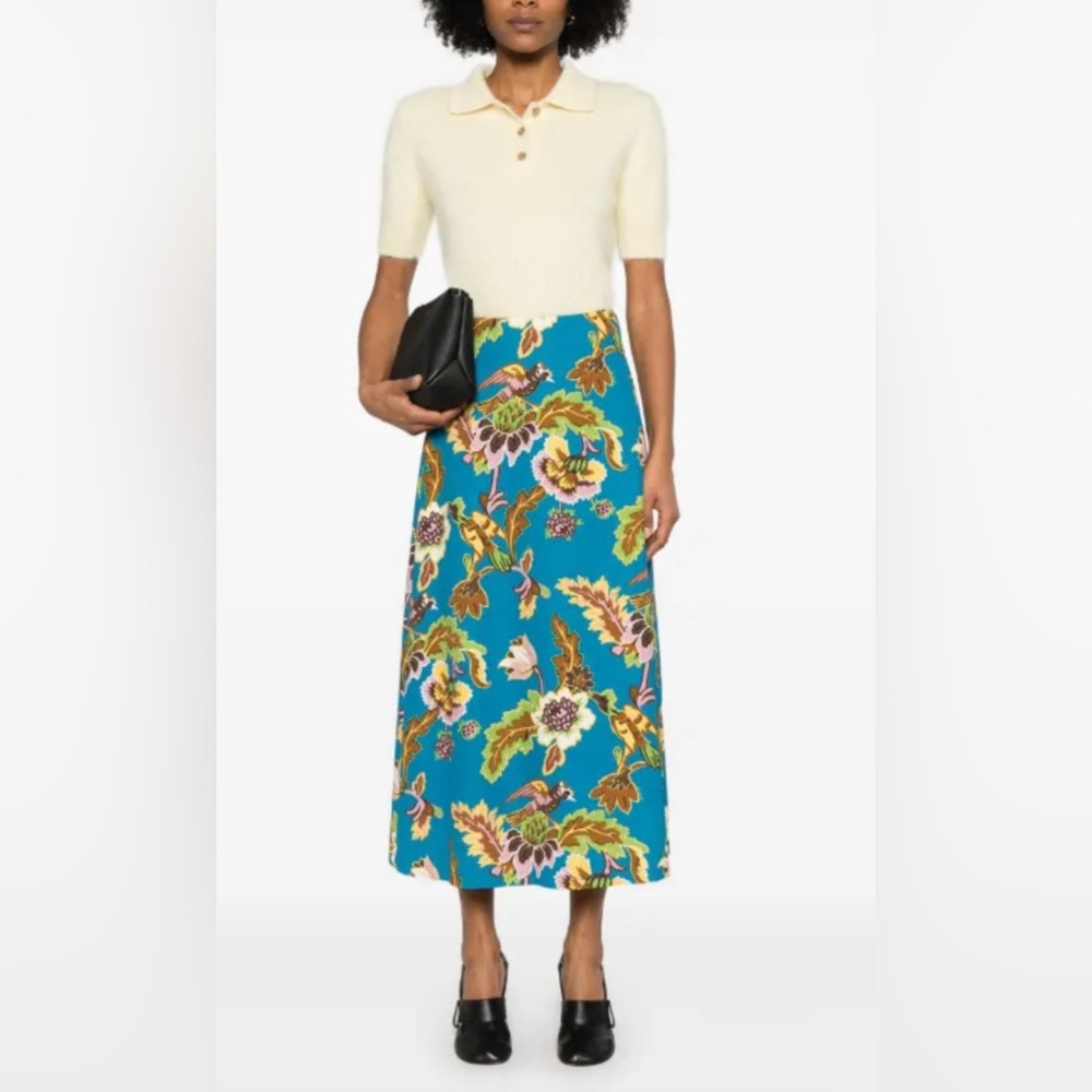 La DoubleJ floral print midi skirt